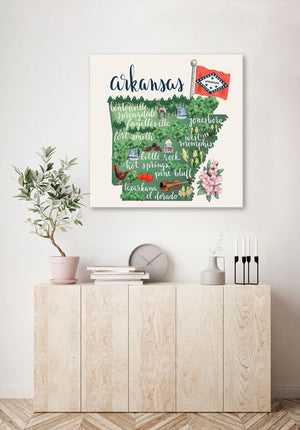 State Map - Arkansas Wall Art-Wall Art-Jack and Jill Boutique