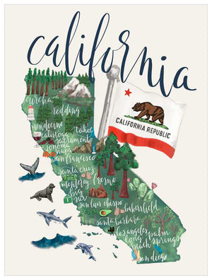 State Map - California Wall Art-Wall Art-Jack and Jill Boutique