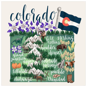 State Map - Colorado Wall Art-Wall Art-Jack and Jill Boutique