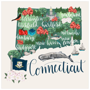 State Map - Connecticut Wall Art-Wall Art-Jack and Jill Boutique
