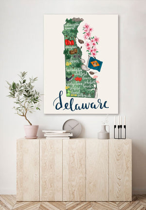 State Map - Delaware Wall Art-Wall Art-Jack and Jill Boutique