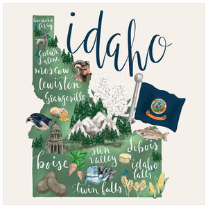 State Map - Idaho Wall Art-Wall Art-Jack and Jill Boutique
