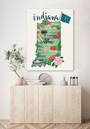State Map - Indiana Wall Art-Wall Art-Jack and Jill Boutique