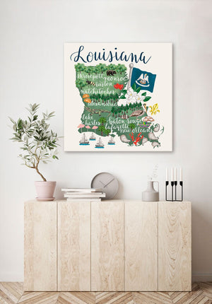 State Map - Louisiana Wall Art-Wall Art-Jack and Jill Boutique