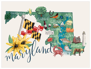 State Map - Maryland Wall Art-Wall Art-Jack and Jill Boutique