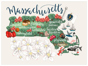 State Map - Massachusetts Wall Art-Wall Art-Jack and Jill Boutique