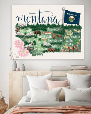 State Map - Montana Wall Art-Wall Art-Jack and Jill Boutique