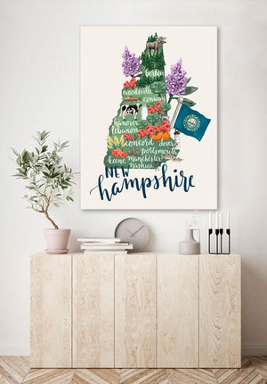 State Map - New Hampshire Wall Art-Wall Art-Jack and Jill Boutique