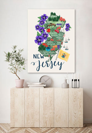 State Map - New Jersey Wall Art-Wall Art-Jack and Jill Boutique