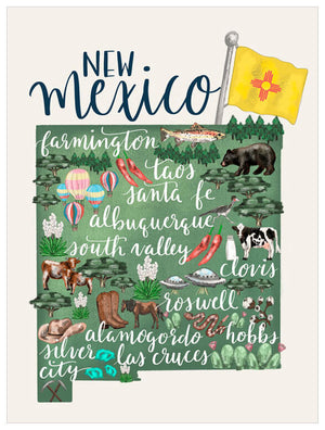 State Map - New Mexico Wall Art-Wall Art-Jack and Jill Boutique