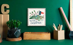 State Map - North Carolina Mini Framed Canvas-Mini Framed Canvas-Jack and Jill Boutique