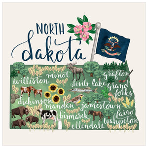 State Map - North Dakota Wall Art-Wall Art-Jack and Jill Boutique
