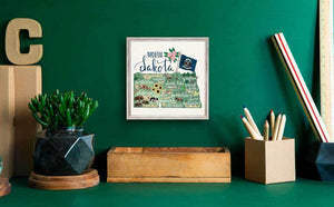 State Map - North Dakota Mini Framed Canvas-Mini Framed Canvas-Jack and Jill Boutique