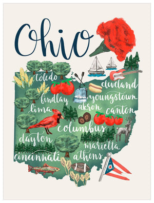 State Map - Ohio Wall Art-Wall Art-Jack and Jill Boutique
