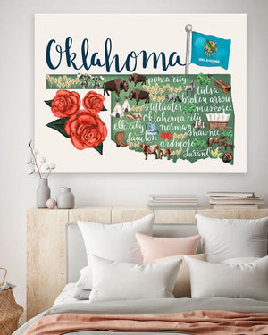 State Map - Oklahoma Wall Art-Wall Art-Jack and Jill Boutique