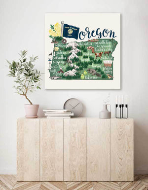 State Map - Oregon Wall Art-Wall Art-Jack and Jill Boutique