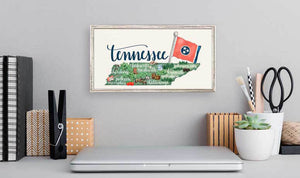 State Map - Tennessee Mini Framed Canvas-Mini Framed Canvas-Jack and Jill Boutique