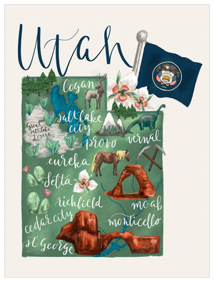 State Map - Utah Wall Art-Wall Art-Jack and Jill Boutique