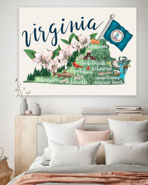 State Map - Virginia Wall Art-Wall Art-Jack and Jill Boutique