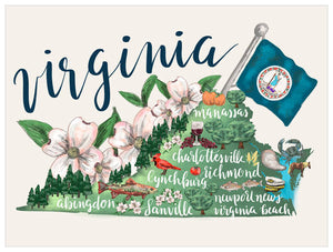 State Map - Virginia Wall Art-Wall Art-Jack and Jill Boutique