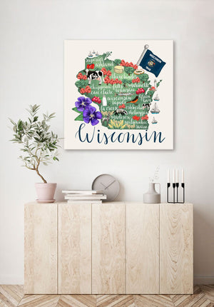 State Map - Wisconsin Wall Art-Wall Art-Jack and Jill Boutique