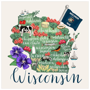 State Map - Wisconsin Wall Art-Wall Art-Jack and Jill Boutique