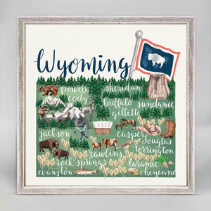 State Map - Wyoming Mini Framed Canvas-Mini Framed Canvas-Jack and Jill Boutique