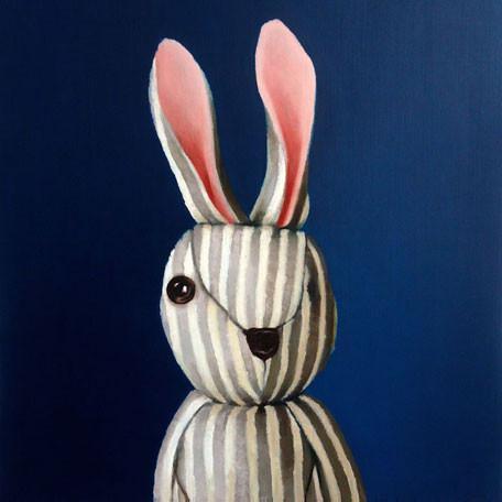 Striped Rabbit | Canvas Wall Art-Canvas Wall Art-Jack and Jill Boutique
