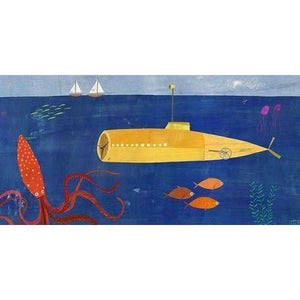Submarine and Octopus | Canvas Wall Art-Canvas Wall Art-Jack and Jill Boutique