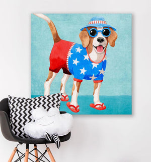 Summer Beagle Wall Art-Wall Art-Jack and Jill Boutique