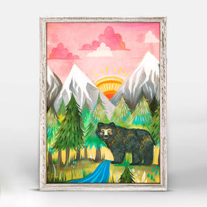 Sunrise Bear - Mini Framed Canvas-Mini Framed Canvas-Jack and Jill Boutique