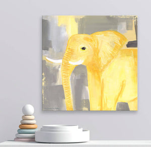 Sunshine Yellow Elephant Wall Art-Wall Art-Jack and Jill Boutique