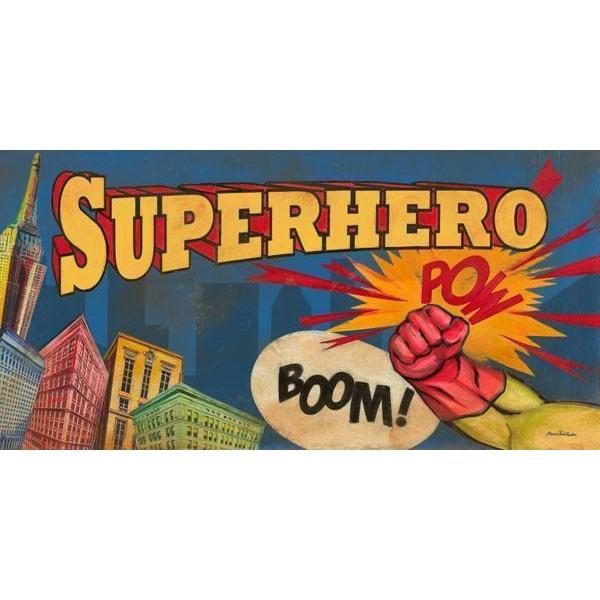 Superhero Pow Skyline | Superhero Art Collection | Canvas Art Prints-Canvas Wall Art-Jack and Jill Boutique