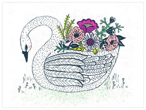 Swan Bouquet Wall Art-Wall Art-Jack and Jill Boutique