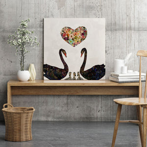 Swan Love On Pearl White Wall Art-Wall Art-Jack and Jill Boutique