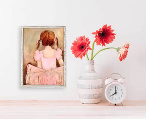 Sweet Ballerina - Brunette Mini Framed Canvas-Mini Framed Canvas-Jack and Jill Boutique