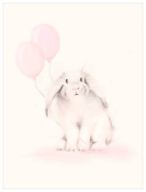 Sweet Blush Animals - Balloon Bunny Wall Art-Wall Art-Jack and Jill Boutique