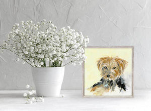 Sweet Pups - Yorkie Mini Framed Canvas-Mini Framed Canvas-Jack and Jill Boutique