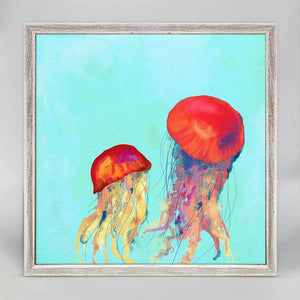 Swimming Jellyfish Mini Framed Canvas-Mini Framed Canvas-Jack and Jill Boutique