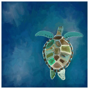 Swimming Sea Turtle Wall Art-Wall Art-Jack and Jill Boutique