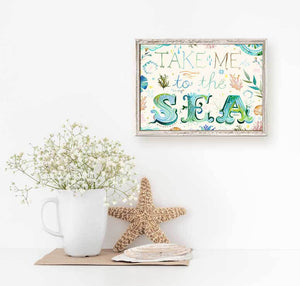 Take Me to the Sea Mini Framed Canvas-Mini Framed Canvas-Jack and Jill Boutique