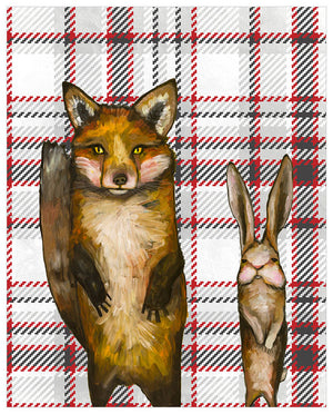 Tartan - Fox & Rabbit Wedding Day Wall Art-Wall Art-Jack and Jill Boutique