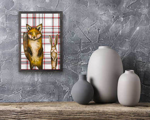 Tartan - Fox & Rabbit Wedding Day Mini Framed Canvas-Mini Framed Canvas-Jack and Jill Boutique