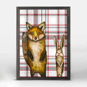 Tartan - Fox & Rabbit Wedding Day Mini Framed Canvas-Mini Framed Canvas-Jack and Jill Boutique