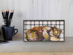 Tartan - Grizzly Bear Dreams Mini Framed Canvas-Mini Framed Canvas-Jack and Jill Boutique