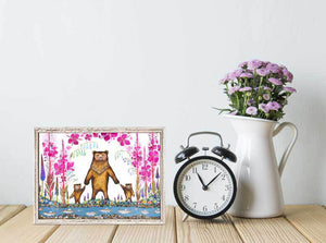Three Bears Mini Framed Canvas-Mini Framed Canvas-Jack and Jill Boutique