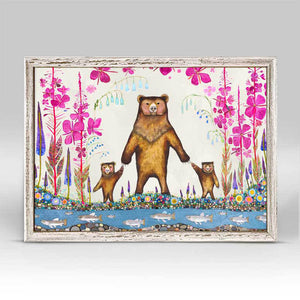 Three Bears Mini Framed Canvas-Mini Framed Canvas-Jack and Jill Boutique
