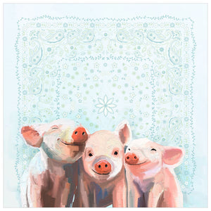 Three Little Piggies - Bandana Wall Art-Wall Art-Jack and Jill Boutique