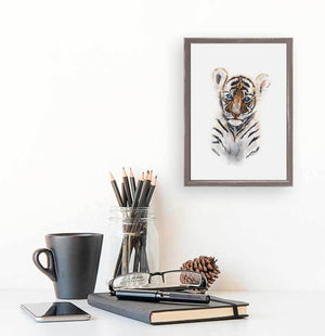 Tiger Portrait Mini Framed Canvas-Mini Framed Canvas-Jack and Jill Boutique