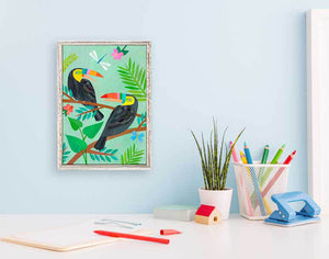 Toucan Friends Mini Framed Canvas-Mini Framed Canvas-Jack and Jill Boutique